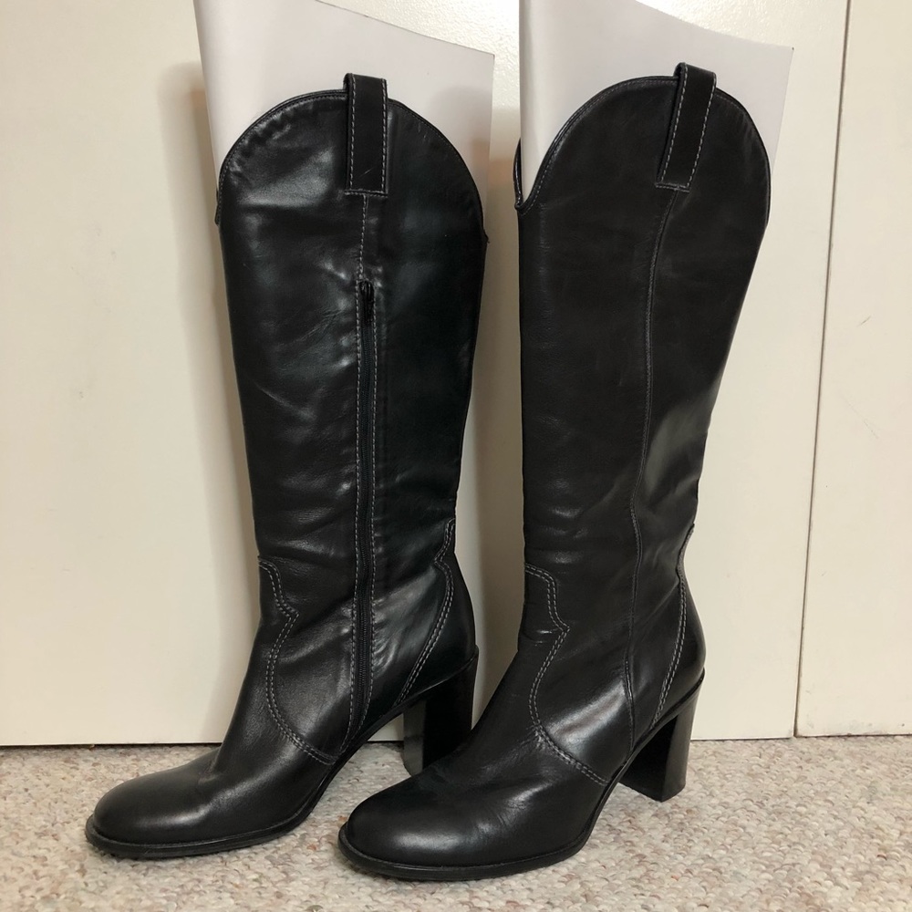Franco Sarto Black Genuine Leather Boots